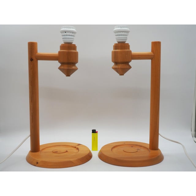 Vintage Pine Table Lamps from Ikea, Sweden, 1988, Set of 2 For Sale - Image 13 of 13