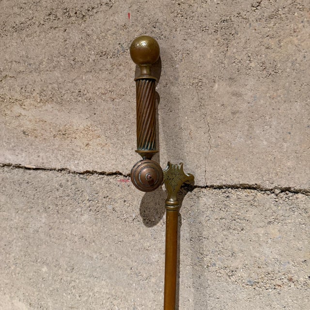 Antique Brass Victorian Fire Poker Tool For Sale In San Diego - Image 6 of 11