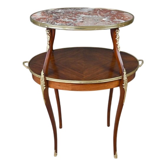 Louis XV Style Mahogany Veneer Tea Table, Early 20th Century For Sale