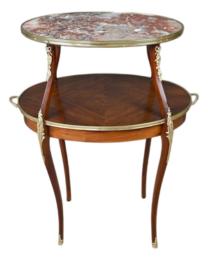 Louis XV Style Mahogany Veneer Tea Table, Early 20th Century