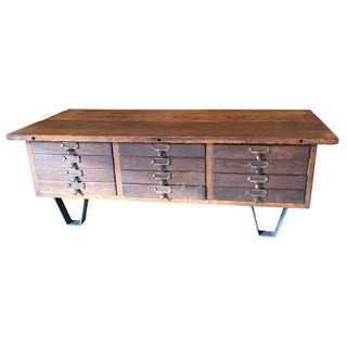 Rustic Coffee Table with Antique Drawers For Sale