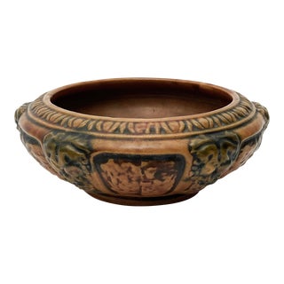 1920's Roseville Pottery Florentine Low Bowl For Sale