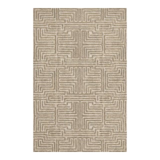 Knossos Hand-Tufted Maze Rug, Wheat Tan, 9x12 For Sale