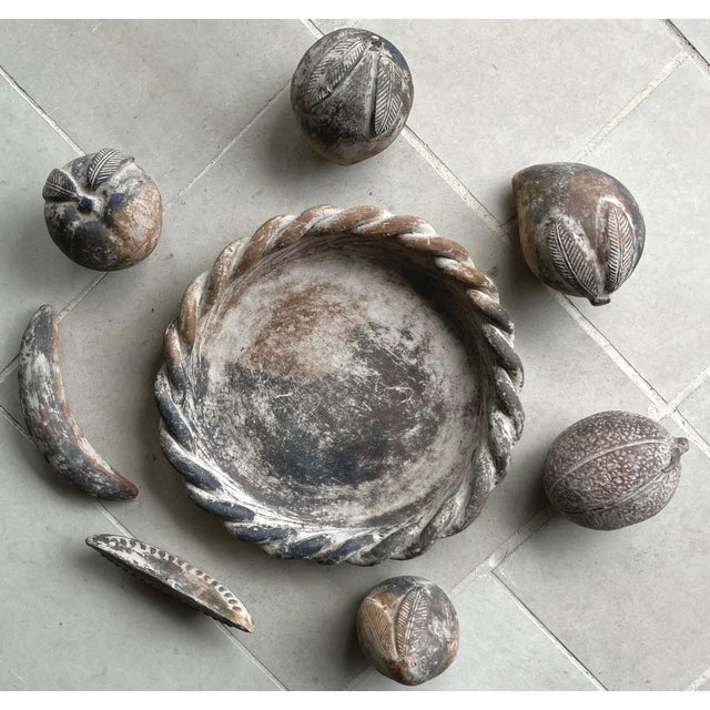 Late 20th-Century Mexican Barro Rojo (Red Clay) Earthenware Centerpiece Faux Fruit Platter - 8-Pieces For Sale - Image 14 of 18
