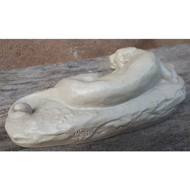 Sculpture of Lying Lioness in Enamel & Stoneware by Clovis-Edmond Masson, 1890s For Sale - Image 12 of 18