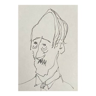 1980s Jim Guest Portrait of a Man Drawing For Sale
