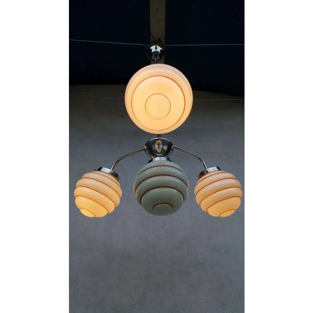 1930s Vintage Art Deco Chandelier For Sale - Image 5 of 18