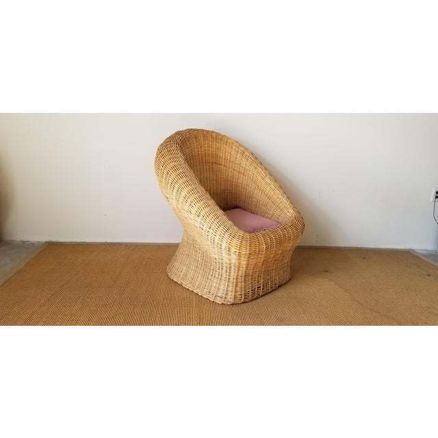 Vintage Woven Wicker Club Chair/ Sold Chairish