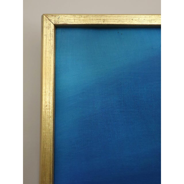 Mid-Century Modern 'Where the Sky Deepens' Swedish Original Abstract Landscape Oil Painting, Framed For Sale - Image 6 of 13