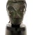 Coffee 19th Century Carved Wood Buddha Head Statue on Plinth For Sale - Image 8 of 11