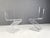Mid-Century Modern Acrylic Glass Zigzag Dining Chairs, 1980s, Set of 2 For Sale - Image 3 of 10