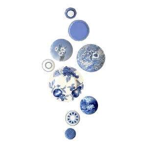 Vintage Blue and White Decorative Wall Plate Curation - Group of 9