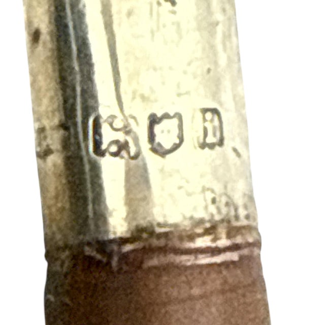 Silver Antique Sterling Silver Walking Stick With Monkey Handle — London Hallmarked For Sale - Image 8 of 10