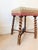 Early 19th Century Antique English Oak Barley Twist Upholstered Footstool For Sale - Image 5 of 6