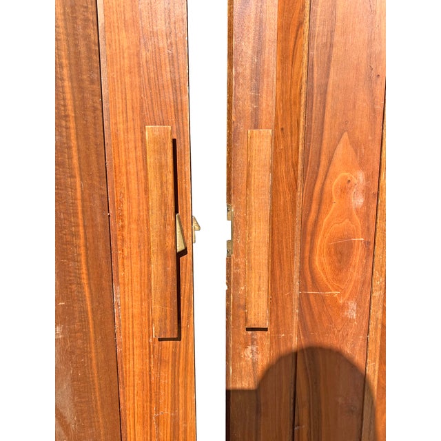 Vintage Bifold Folding Screen Doors on Track Room Divider in Mid Century Modern Design For Sale - Image 4 of 6