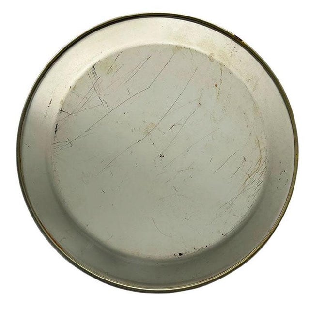 Large Round Mid Century Metal Eagle Motif Serving Tray in Red White and Blue For Sale In Oklahoma City - Image 6 of 7