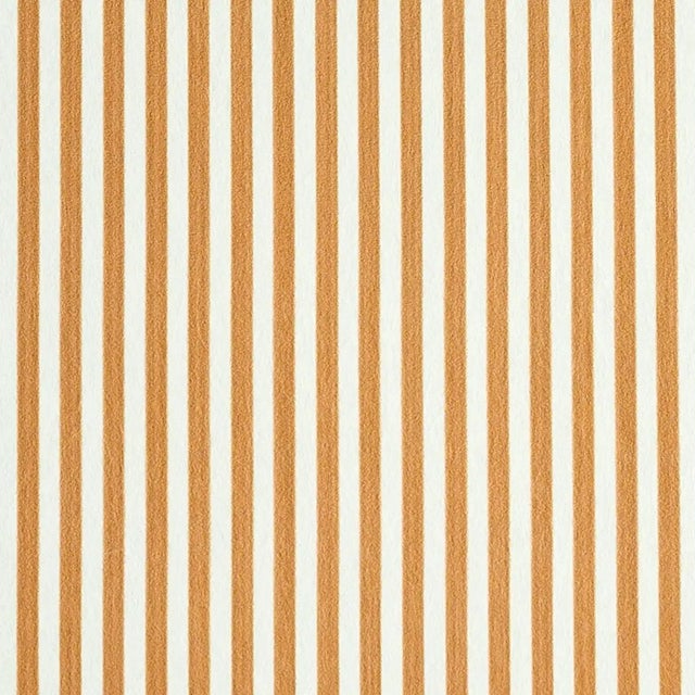 Sample - Schumacher Edwin Stripe Narrow Wallpaper in Butternut For Sale