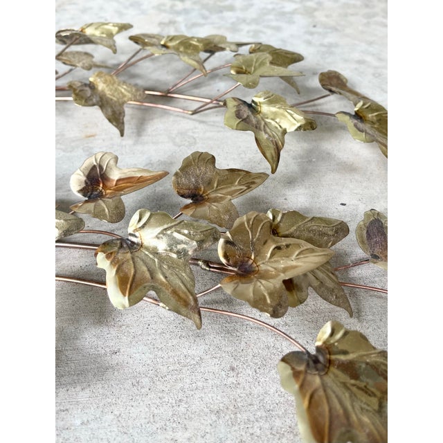 1970s Vintage Curtis Jere-Style 4 Gold Metal Leaf Wall Hanging Sculpture For Sale In Dallas - Image 6 of 10