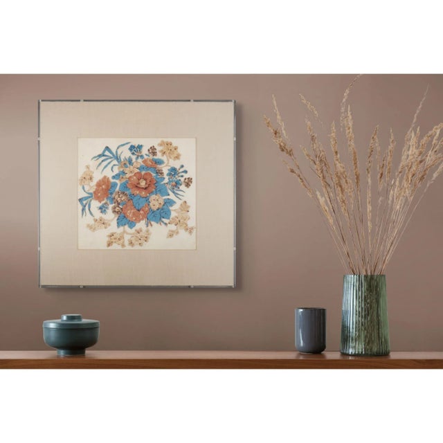 American Floral Chintz Appliqué Quilt Square, 1825-50 For Sale - Image 9 of 9