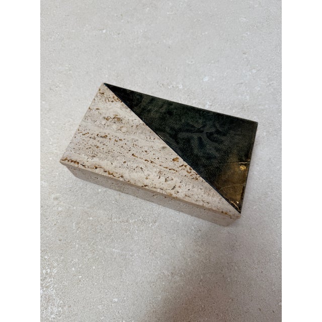 1970s Italian Travertine and Marble Box, 1970s For Sale - Image 5 of 6
