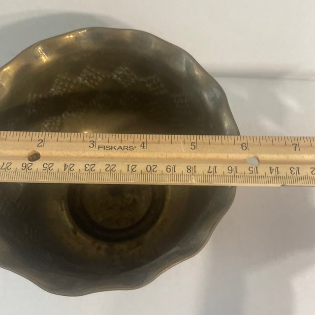 1980s Hammered Brass Planter For Sale - Image 5 of 6