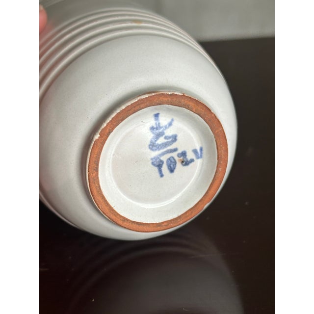 White 1930s Art Deco White Earthenware Vase Gabriel Burmeister Sweden For Sale - Image 8 of 8