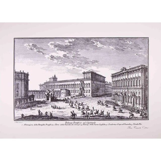 Giuseppe Vasi, Papal Palace, Etching, Late 18th-Century For Sale