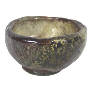 Vintage Primitive Pottery Bowl For Sale