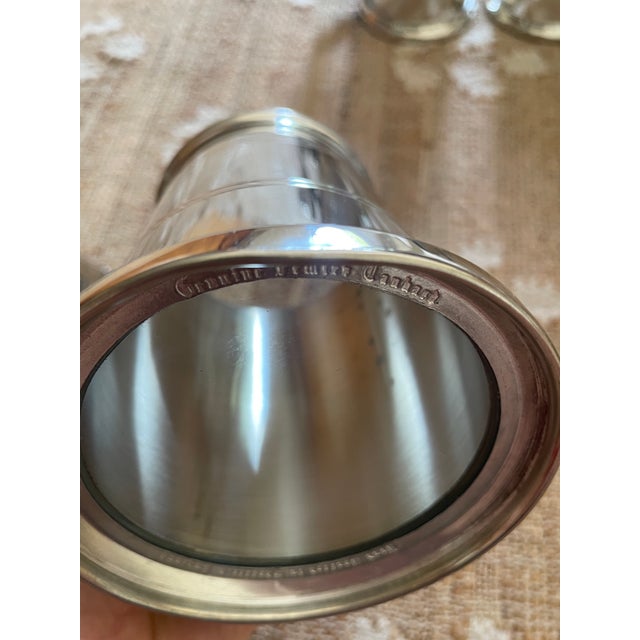 1990s Lion Handle One Pint Pewter Tankard Mugs Handmade in Sheffield England - Set of 6 For Sale - Image 10 of 12