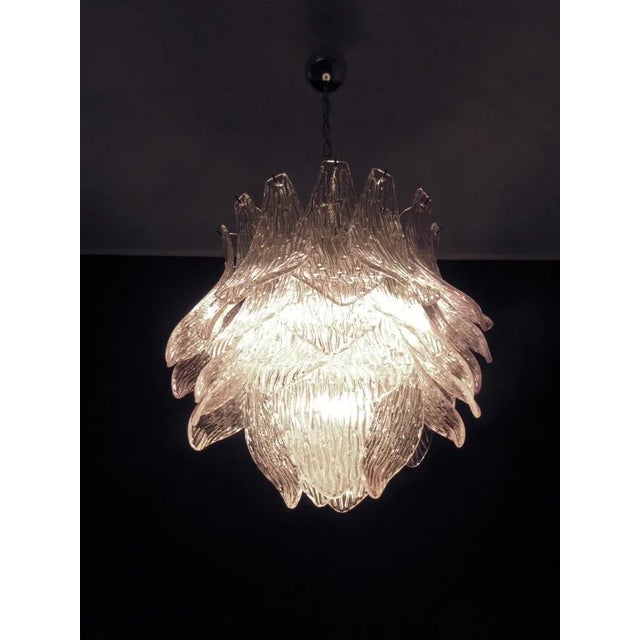 Vintage Italian Murano Glass Chandelier with 38 Pink Glasses For Sale - Image 18 of 18