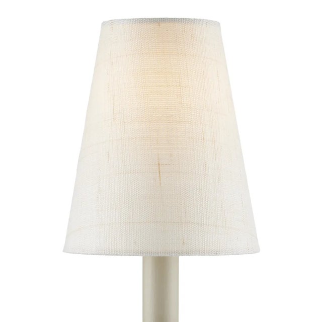 Currey & Company Ivory Fine Grasscloth Tapered Chandelier Shade For Sale In Atlanta - Image 6 of 6