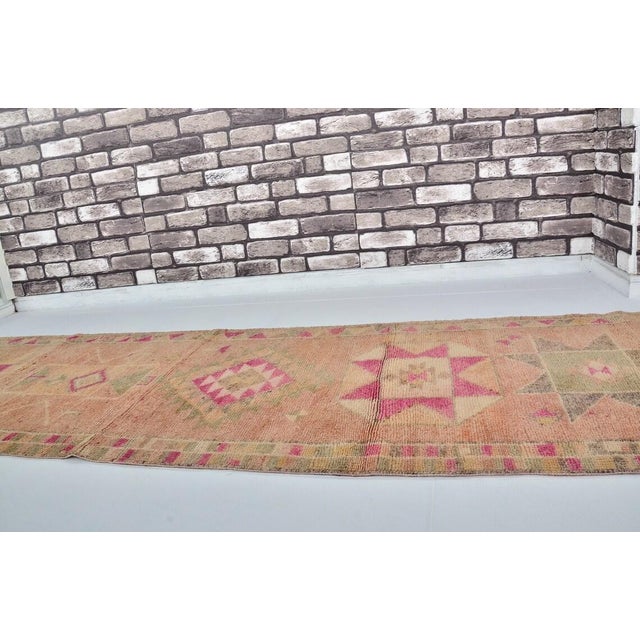 Turkish Apricot Tonea Vintage Floral Runner For Sale - Image 3 of 10