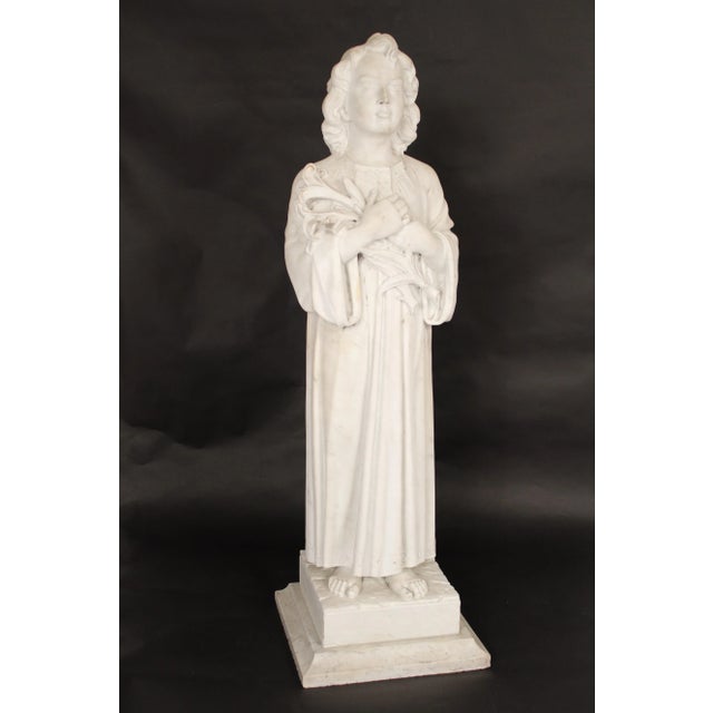 Marble Statue of a Young Girl For Sale - Image 13 of 13