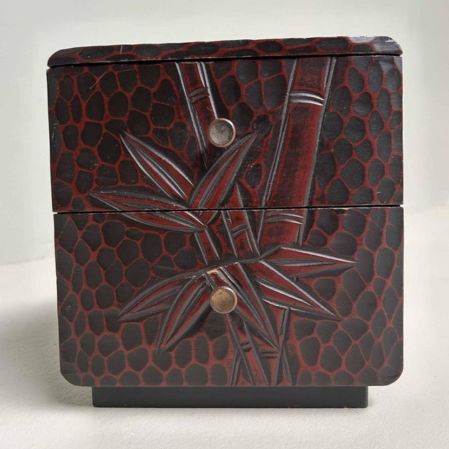 Kamakura Bori Haribako 針針 Bamboo Tansu Sewing Cabinet, Japan, 1970s For Sale - Image 14 of 14