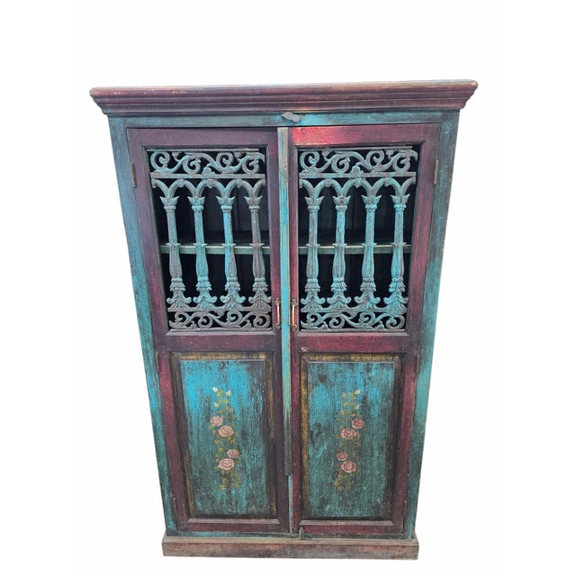 Antique German Hand Painted Cabinet For Sale - Image 11 of 12