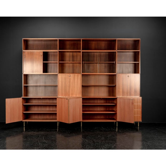 Brown Sideboard with Shelves by Erwin Behr Study for Bmz, 1950s For Sale - Image 8 of 18