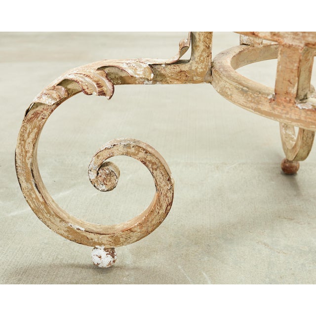 20th Century Italian Regency Wrought Iron Garden Dining Table For Sale - Image 10 of 18