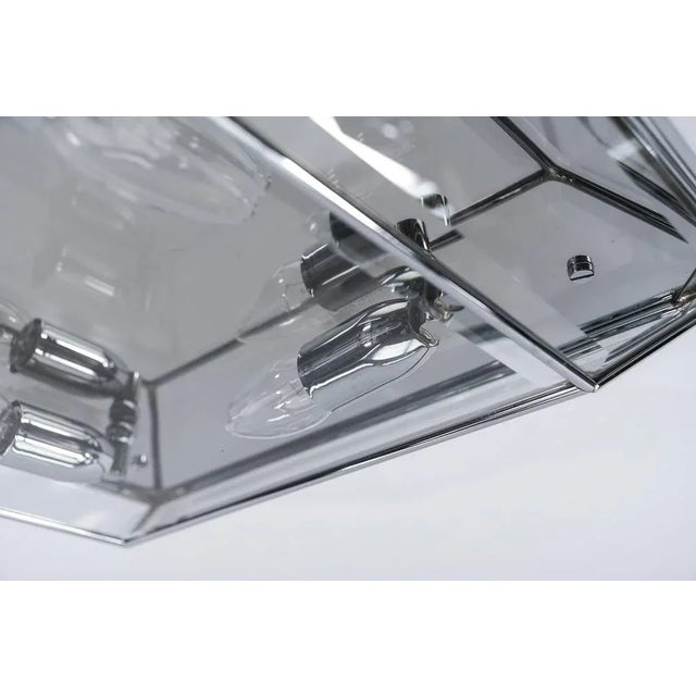 Silver Huge Cut Glass Flush Mount, Italy, 1960s For Sale - Image 8 of 10