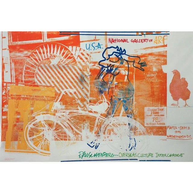 Artist: Robert Rauschenberg Title: Bicycle, National Gallery Year: 1991 Signed: No Medium: Foil Print Paper Size: 26.5 x...