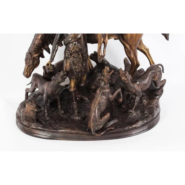 1990s Group of Hunter & Hounds with Fox, Late 20th Century, Bronze For Sale - Image 5 of 18