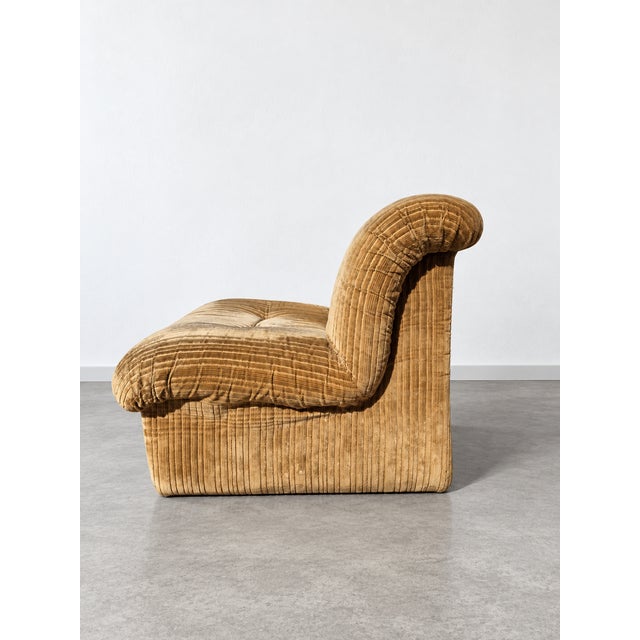 Mario Bellini Corduroy Lounge Chair by Mario Bellini for B&B Italia / C&B Italia, 1970s For Sale - Image 4 of 11