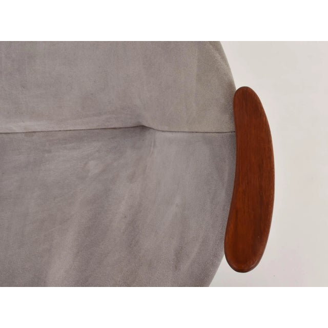 Set of Light Blue Suede Nesting Armchairs by Hans Olsen for Lea Design, Denmark, 1950s For Sale - Image 9 of 11