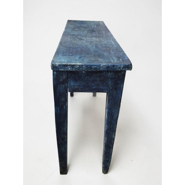 Blue Patinated Wooden Console Table, 1940s For Sale - Image 12 of 15