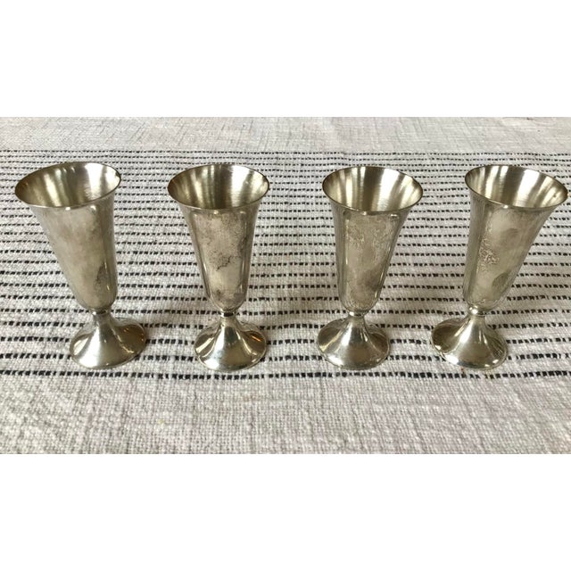 1960s Fisher Silversmiths Inc. Sterling Silver No. 90 Cordial Cups- Set of 4 For Sale - Image 9 of 12