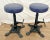 Vintage Cast Iron Bar Stools Barley Twist Footrest Swivel Seat Set of Two For Sale - Image 4 of 10