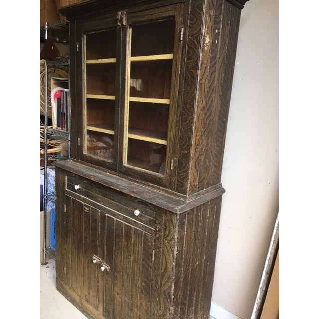 Farmhouse Farmhouse Country Primitive Stepback 1850s Cupboard For Sale - Image 3 of 18
