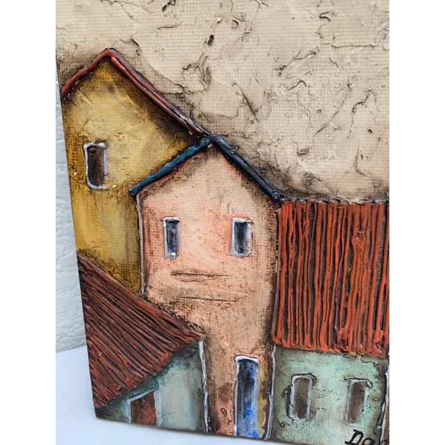 Vintage Rustic Textured Painting on Wood For Sale In Sacramento - Image 6 of 10