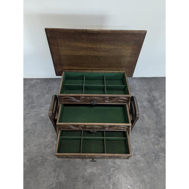Brutalist Wood Worktable, 1950s For Sale - Image 4 of 5