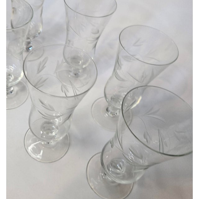Glass Handcut Vintage Romanian Parfait Glasses- Set of Eight For Sale - Image 7 of 14