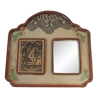 Vintage Arts and Crafts Movement Decorative Wall Mirror For Sale